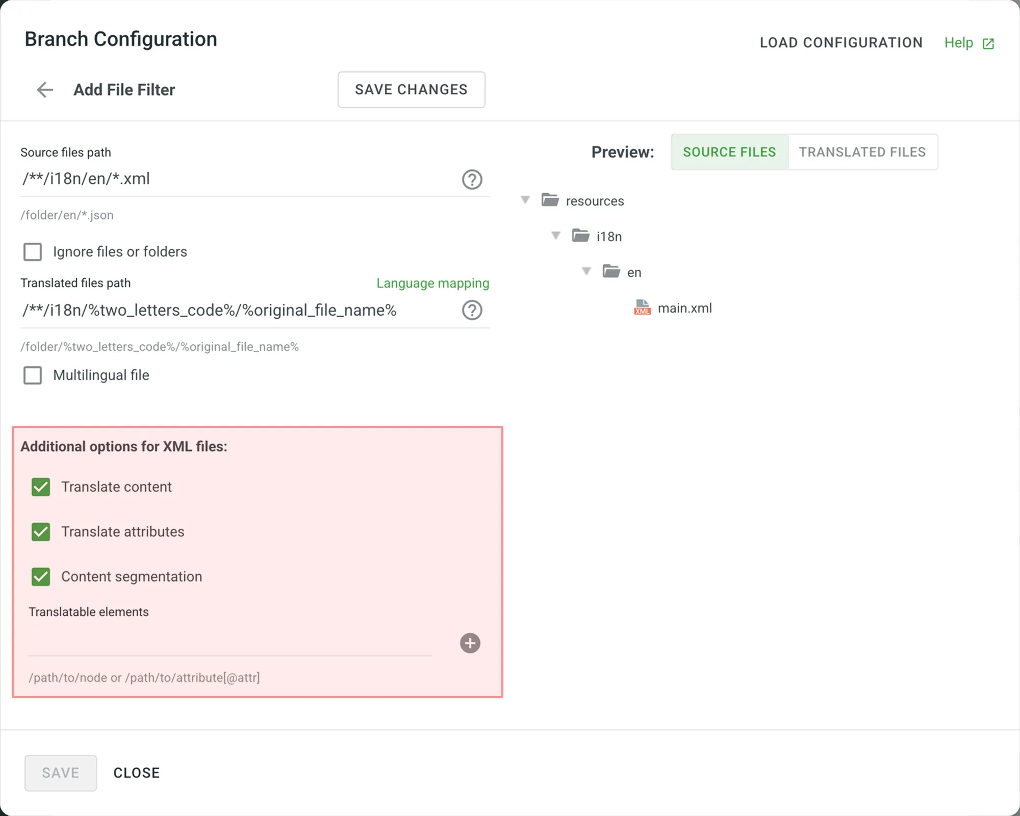 Configuring XML Files